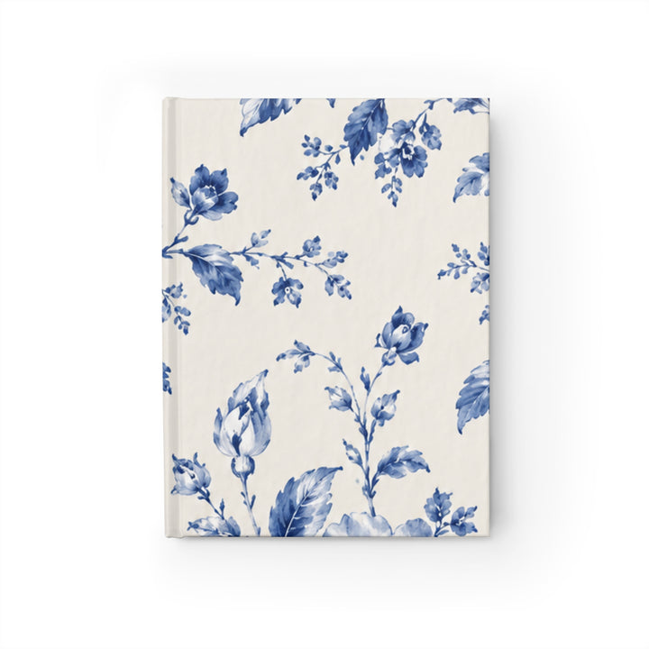 Floral Bluewater Ruled Journal — Vintage Blue Floral Notebook