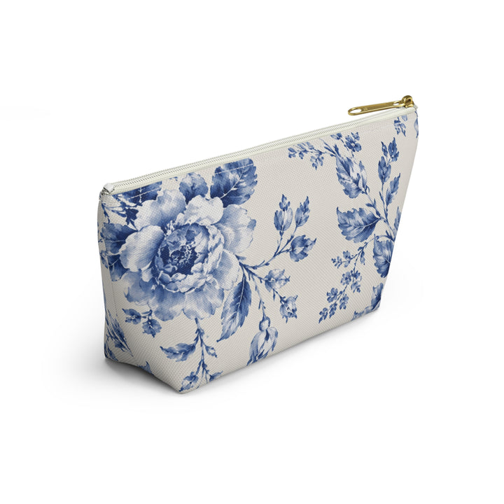 Blue Floral Accessory Pouch