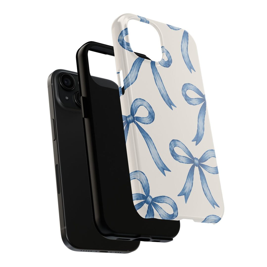Blue Watercolor Bows - Tough Phone Case