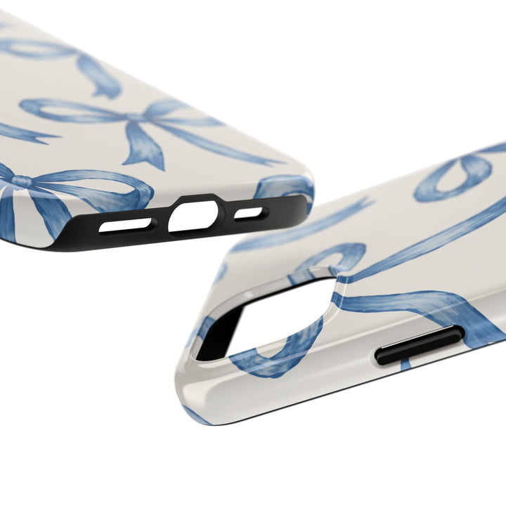 Blue Watercolor Bows - Tough Phone Case
