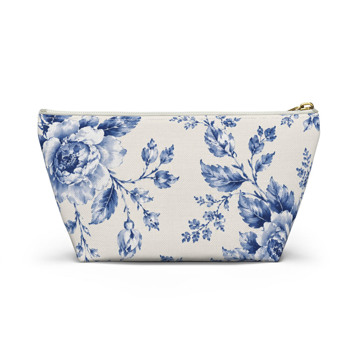 Blue Floral Accessory Pouch