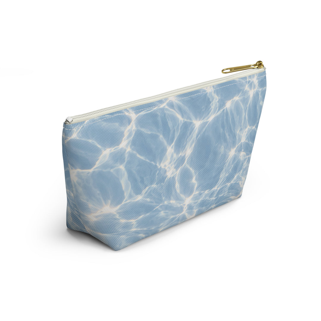 Arctic Accessory Pouch — Blue T‑Bottom Cosmetic Bag