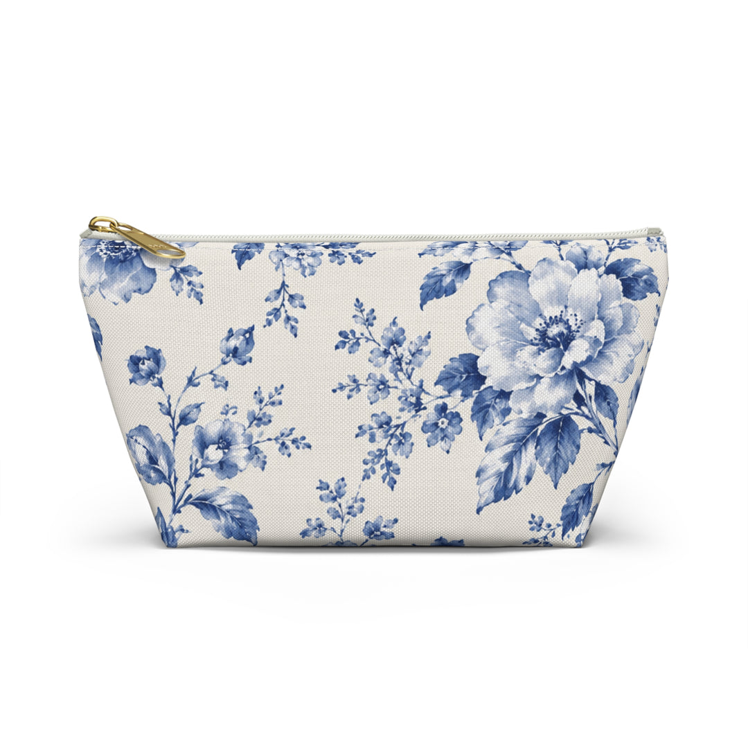 Blue Floral Accessory Pouch