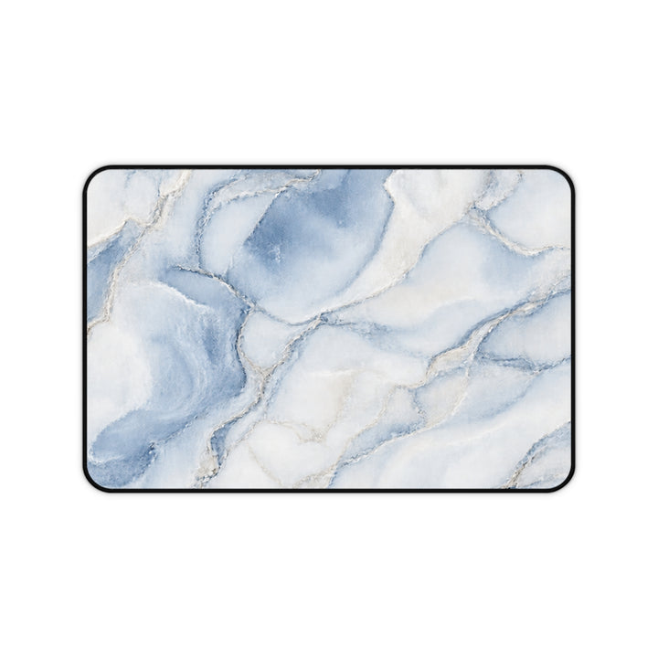 Blue Marble Desk Mat – Elegant Watercolor Marble Mouse Pad