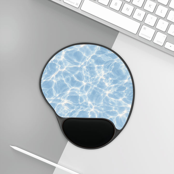 Aqua Ripple Mouse Pad with Ergonomic Wrist Rest