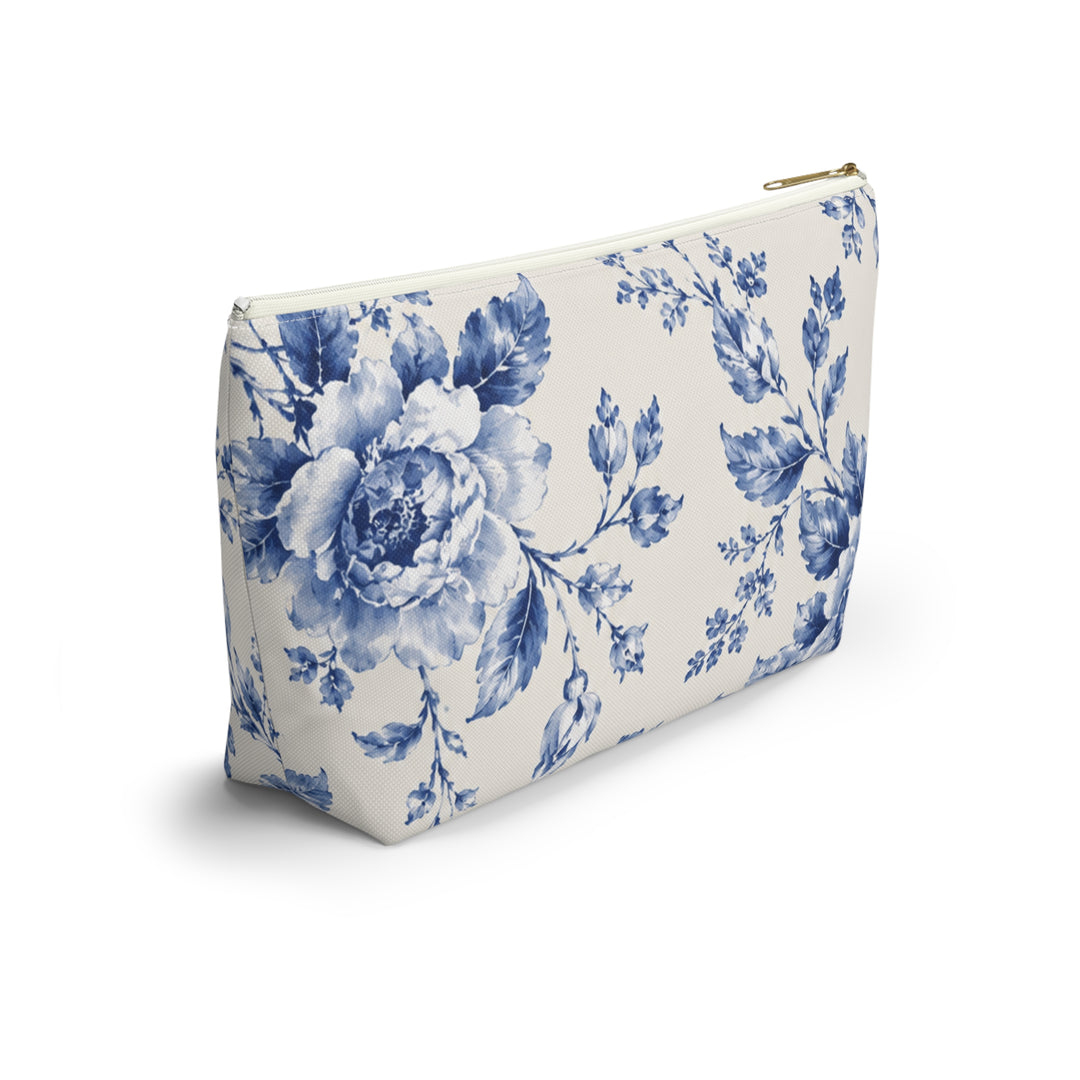 Blue Floral Accessory Pouch