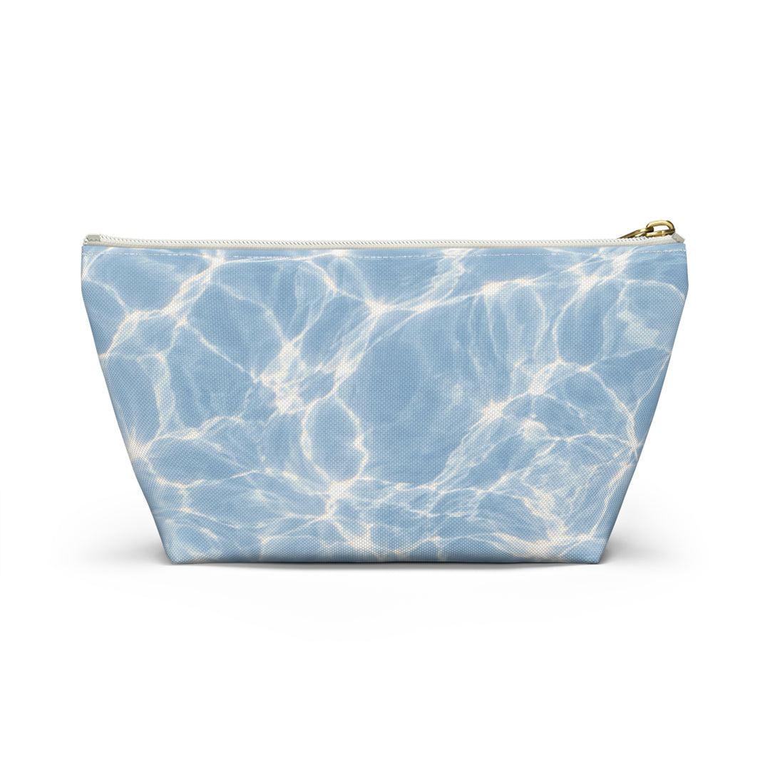 Arctic Accessory Pouch — Blue T‑Bottom Cosmetic Bag