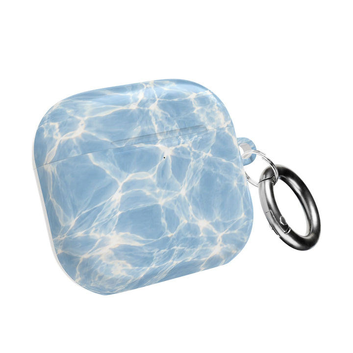 Blue Water Ripple AirPod Case — Summery Pool Pattern Protective Cover