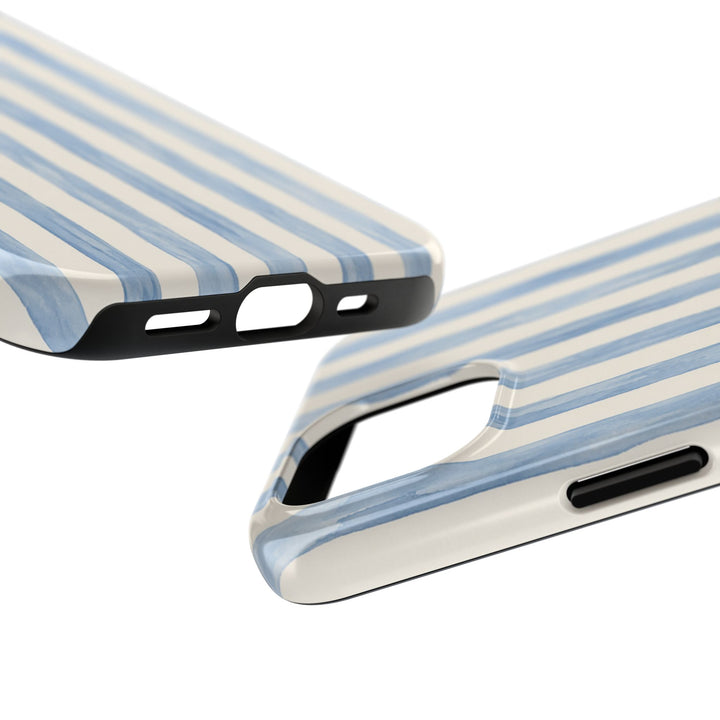 Blue Watercolor Stripe Tough Phone Case — Protective iPhone Cover