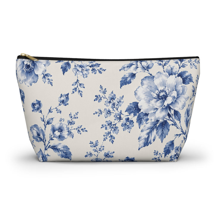 Blue Floral Accessory Pouch