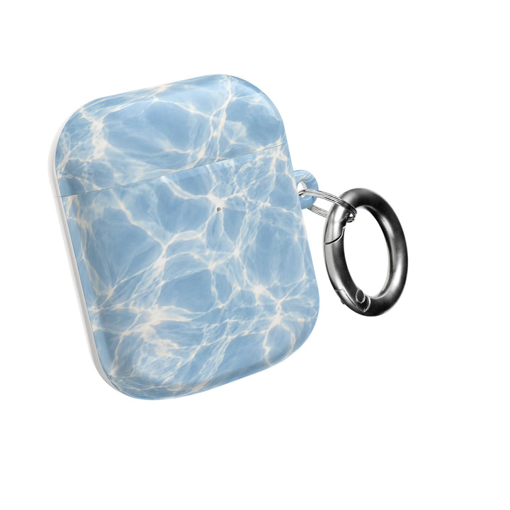 Blue Water Ripple AirPod Case — Summery Pool Pattern Protective Cover