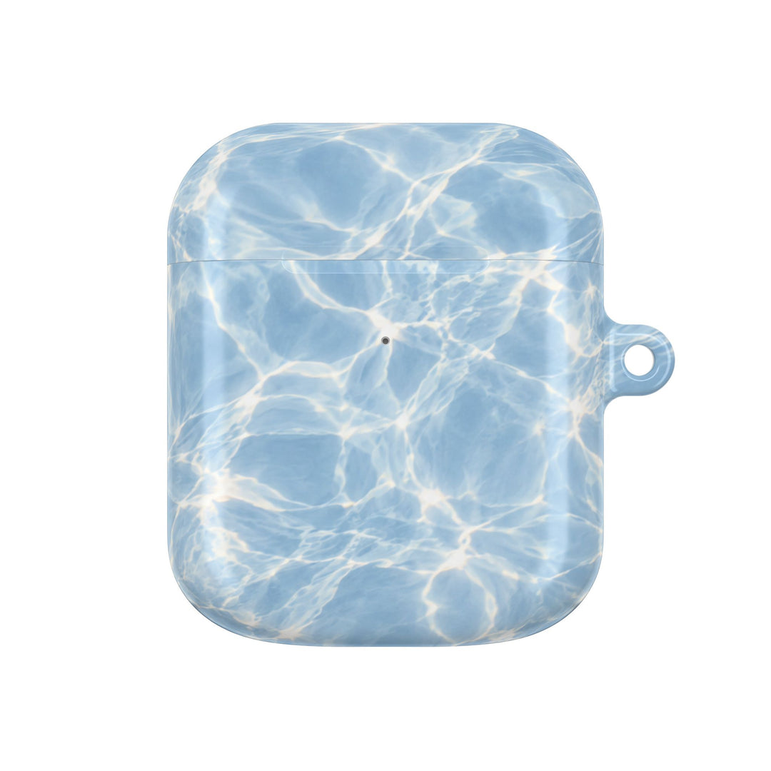 Blue Water Ripple AirPod Case — Summery Pool Pattern Protective Cover