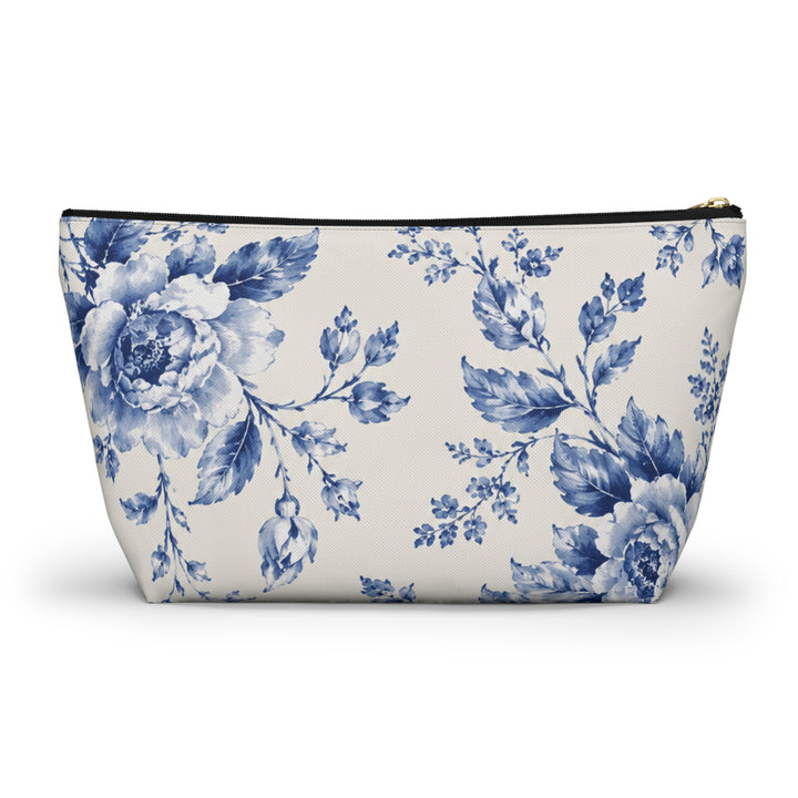 Blue Floral Accessory Pouch