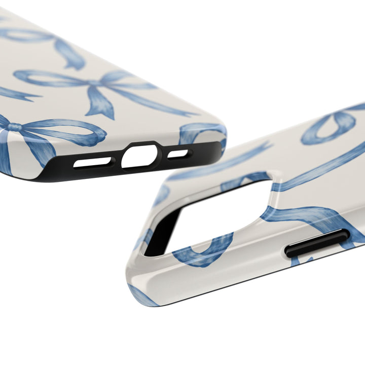 Blue Watercolor Bows - Tough Phone Case