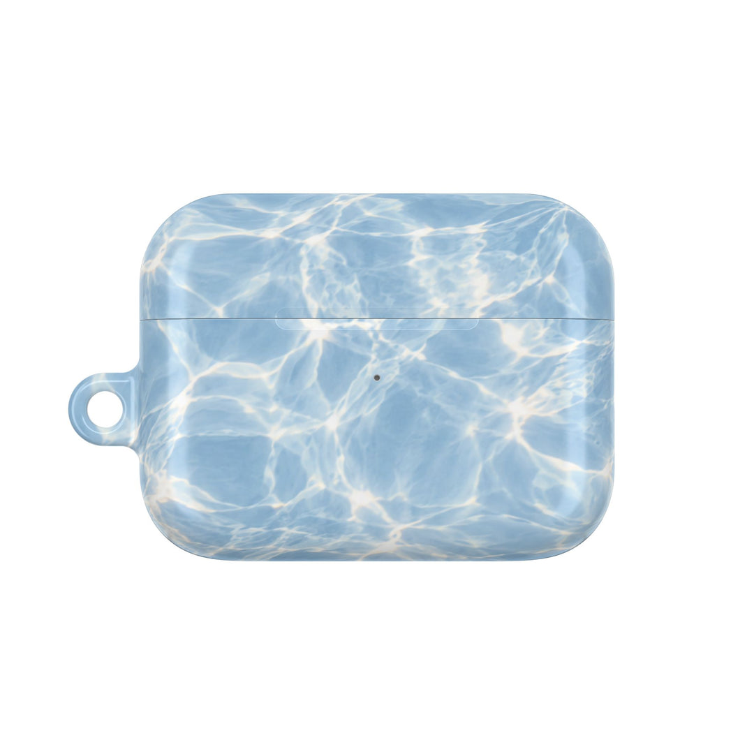 Blue Water Ripple AirPod Case — Summery Pool Pattern Protective Cover