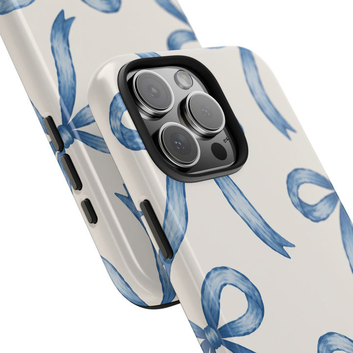 Blue Watercolor Bows - Tough Phone Case