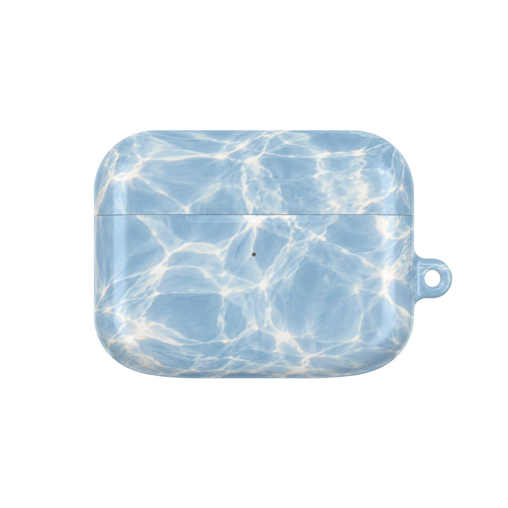 Blue Water Ripple AirPod Case — Summery Pool Pattern Protective Cover