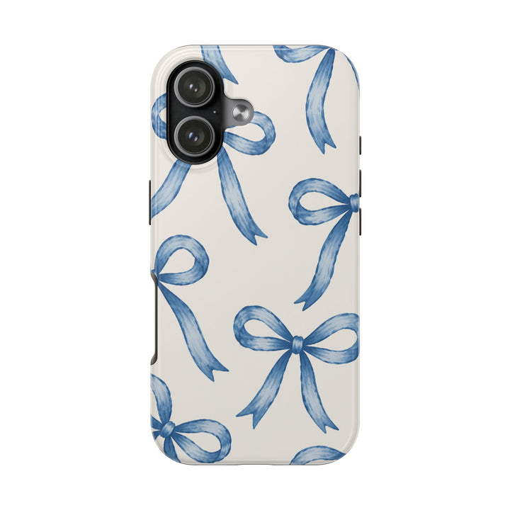Blue Watercolor Bows - Tough Phone Case