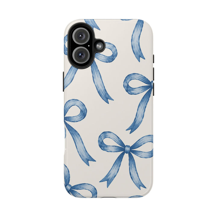 Blue Watercolor Bows - Tough Phone Case