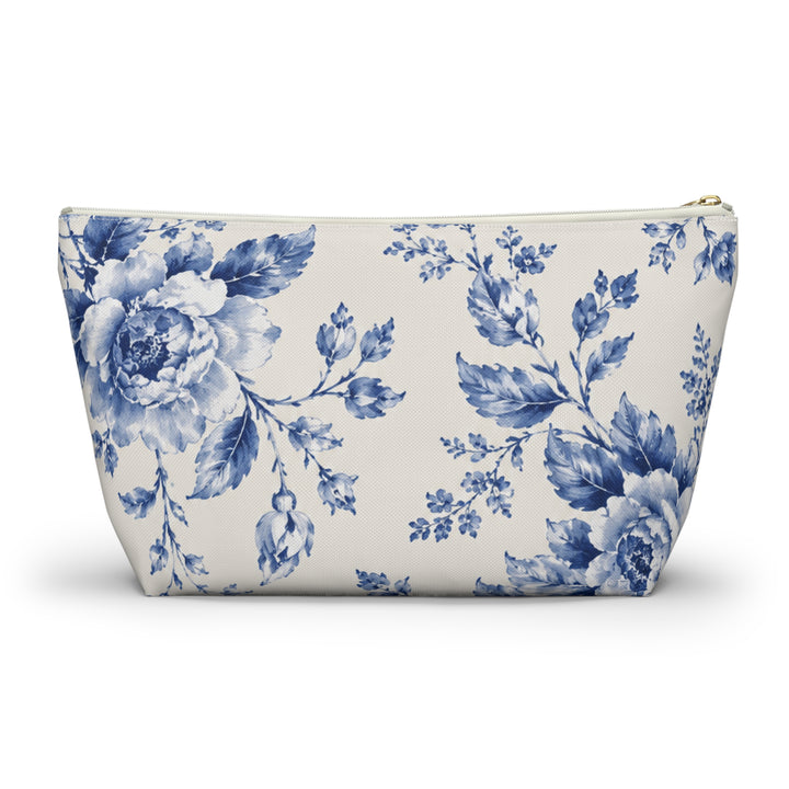 Blue Floral Accessory Pouch