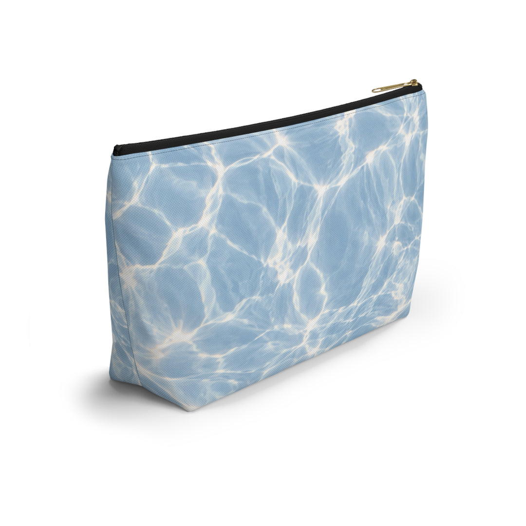 Arctic Accessory Pouch — Blue T‑Bottom Cosmetic Bag