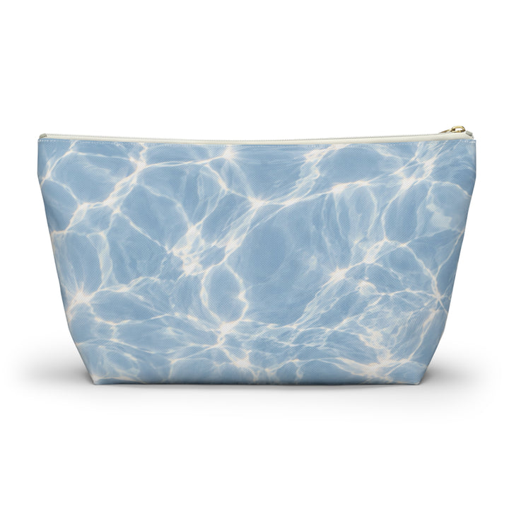 Arctic Accessory Pouch — Blue T‑Bottom Cosmetic Bag