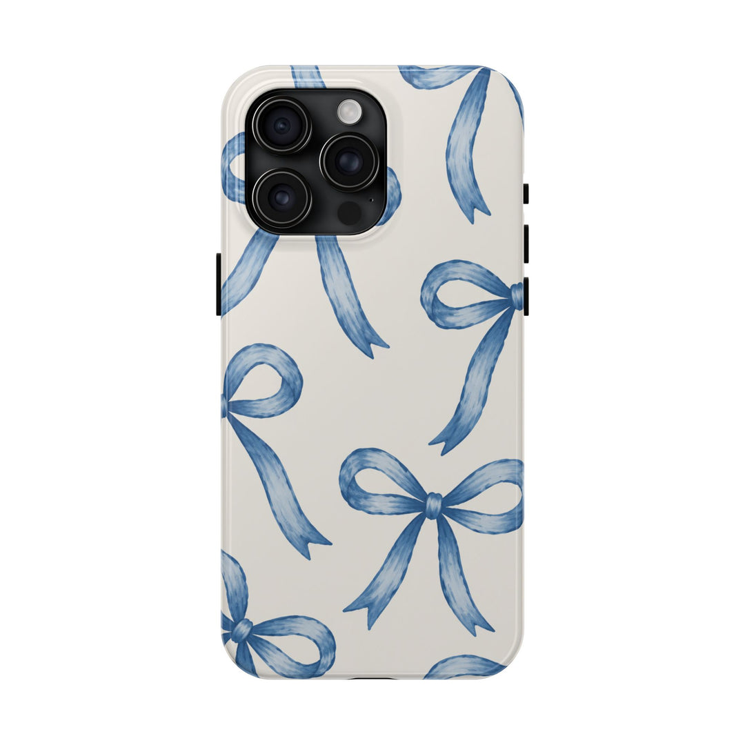 Blue Watercolor Bows - Tough Phone Case