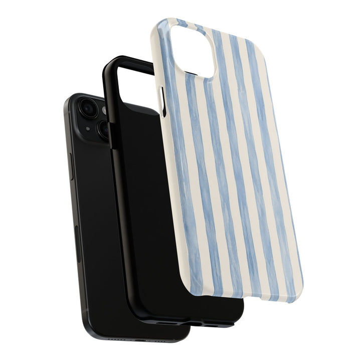 Blue Watercolor Stripe Tough Phone Case — Protective iPhone Cover