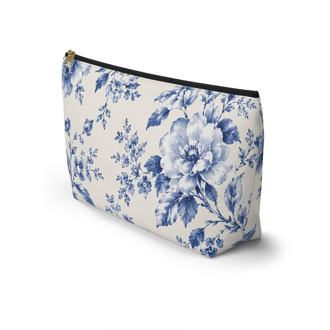 Blue Floral Accessory Pouch