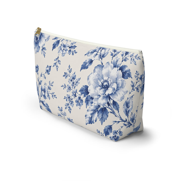 Blue Floral Accessory Pouch