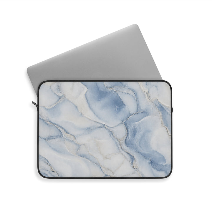 Blue Marble Laptop Sleeve — Watercolor Marble Protective Sleeve for 13"–15" Laptops