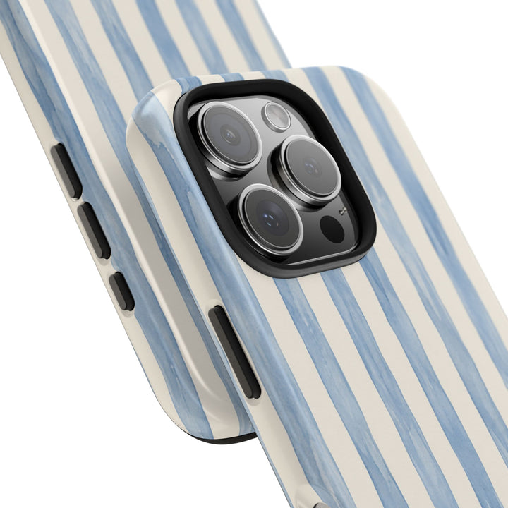 Blue Watercolor Stripe Tough Phone Case — Protective iPhone Cover