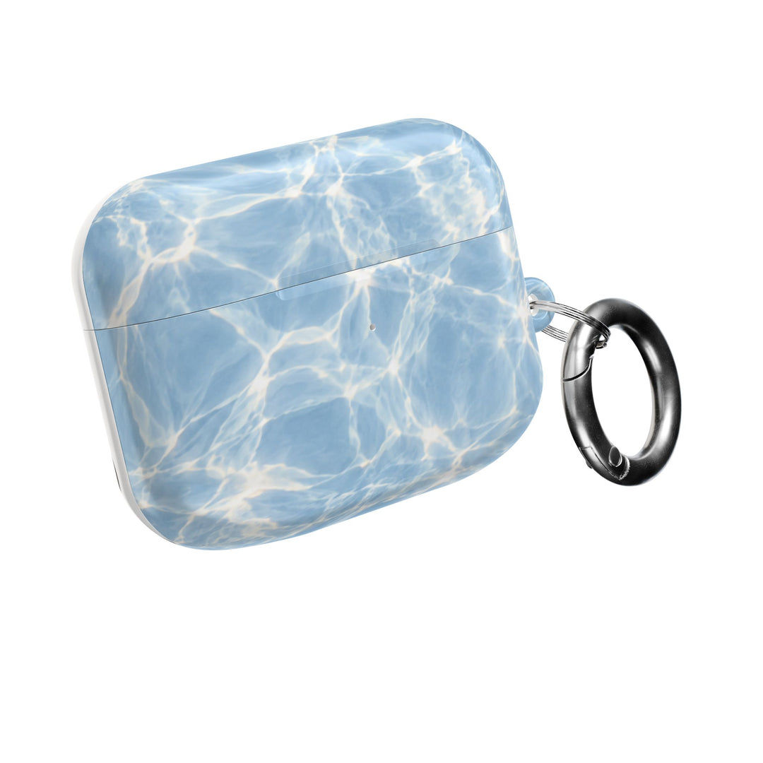 Blue Water Ripple AirPod Case — Summery Pool Pattern Protective Cover