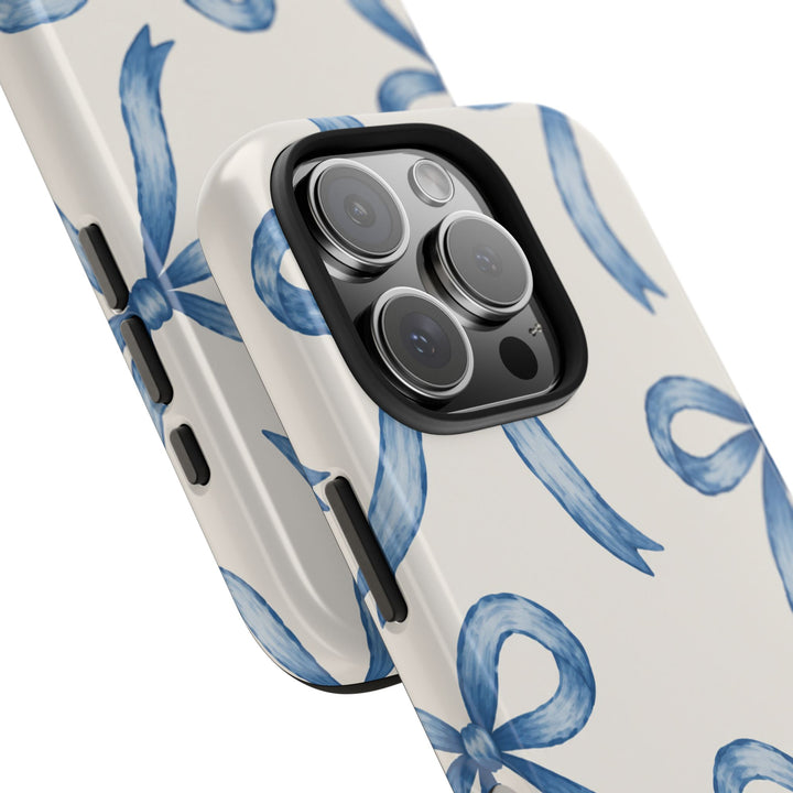 Blue Watercolor Bows - Tough Phone Case