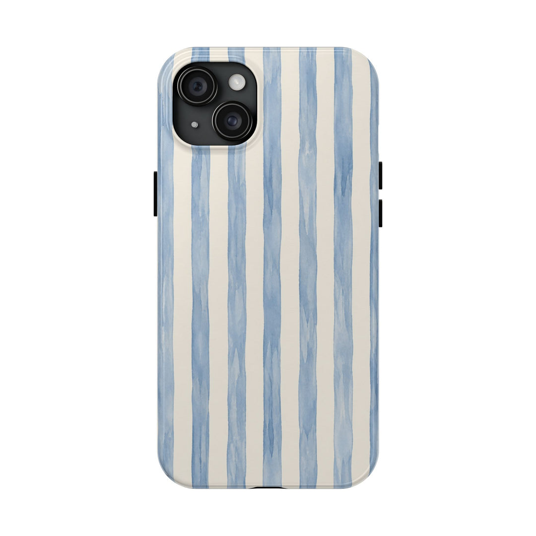 Blue Watercolor Stripe Tough Phone Case — Protective iPhone Cover