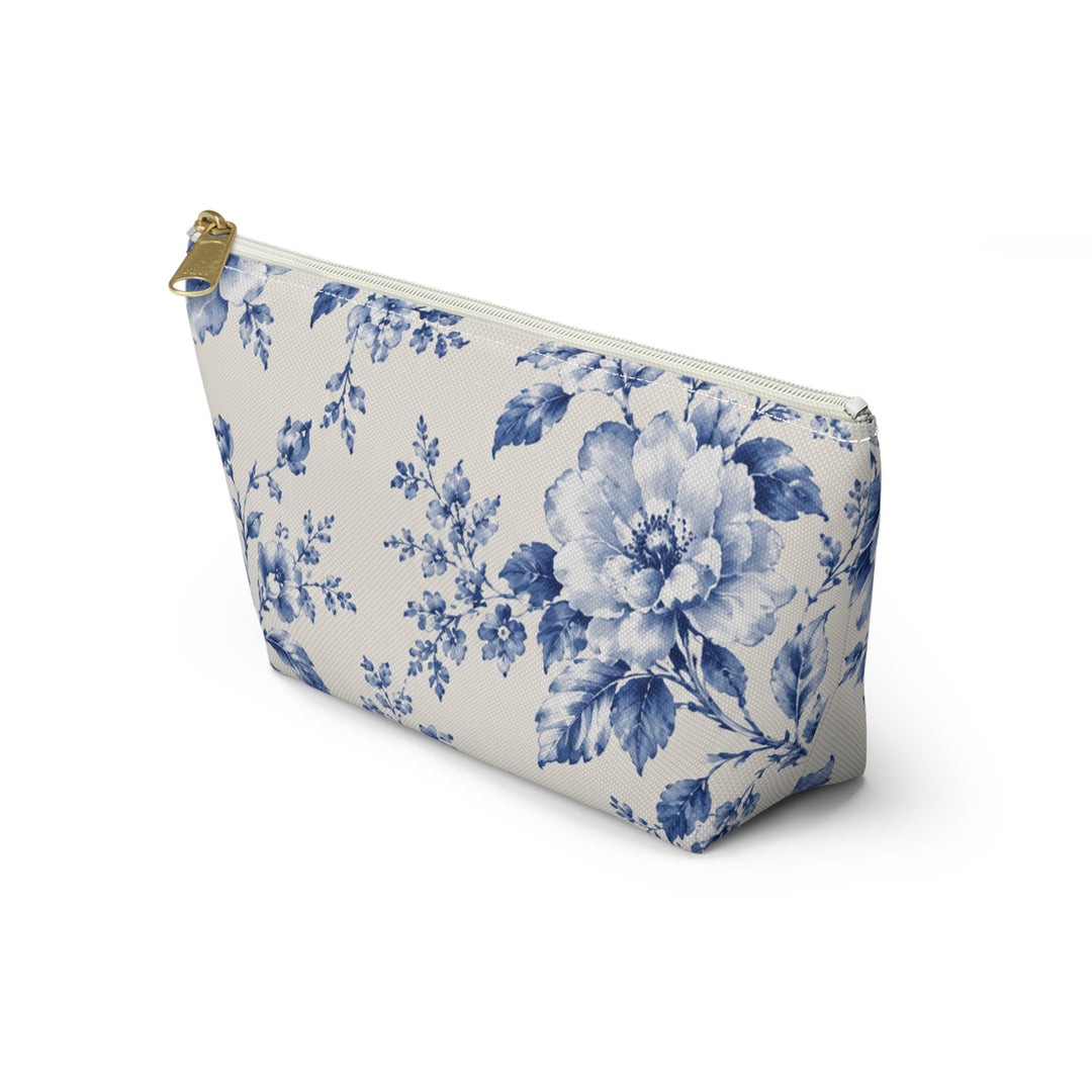 Blue Floral Accessory Pouch