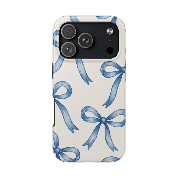 Blue Watercolor Bows - Tough Phone Case