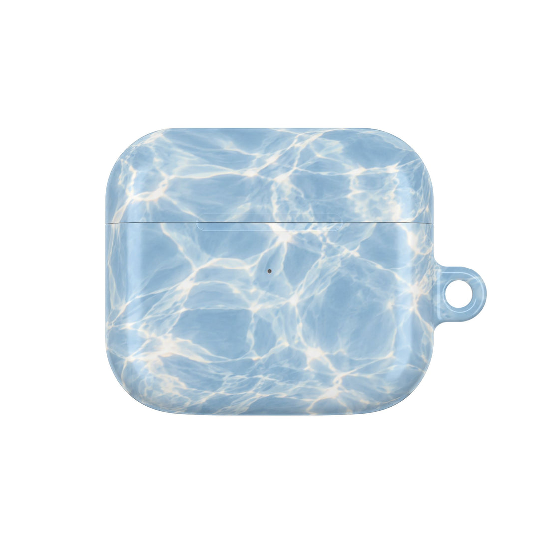 Blue Water Ripple AirPod Case — Summery Pool Pattern Protective Cover