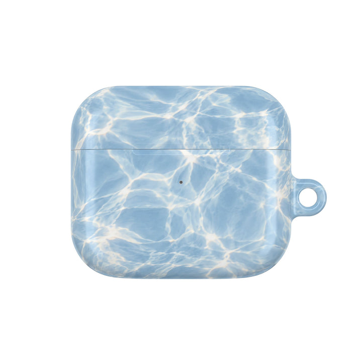 Blue Water Ripple AirPod Case — Summery Pool Pattern Protective Cover