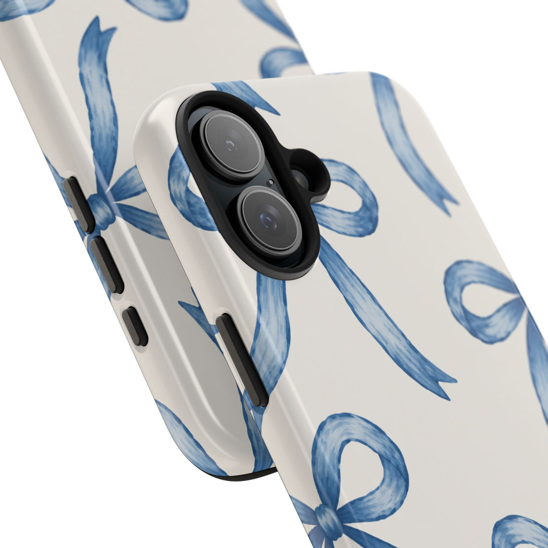 Blue Watercolor Bows - Tough Phone Case