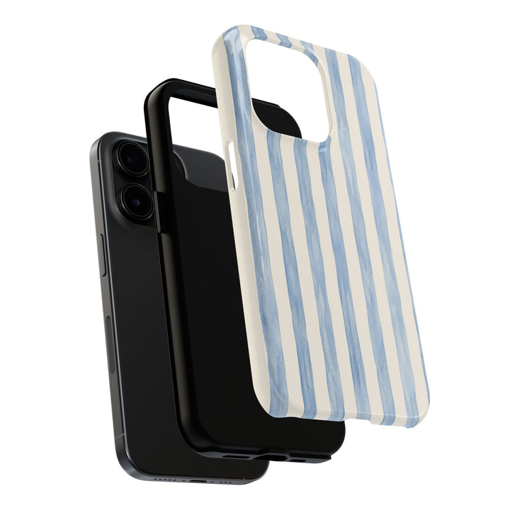 Blue Watercolor Stripe Tough Phone Case — Protective iPhone Cover