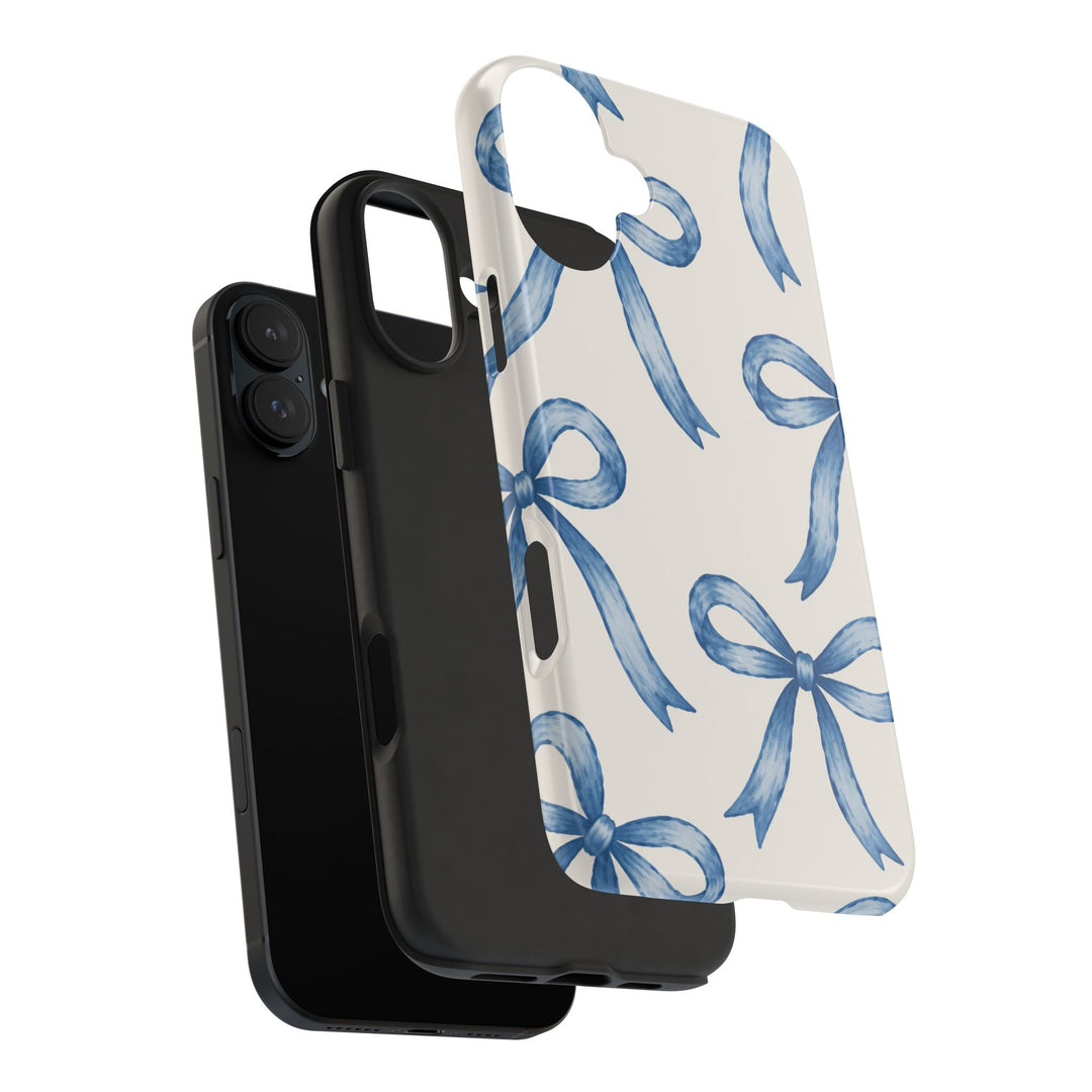 Blue Watercolor Bows - Tough Phone Case