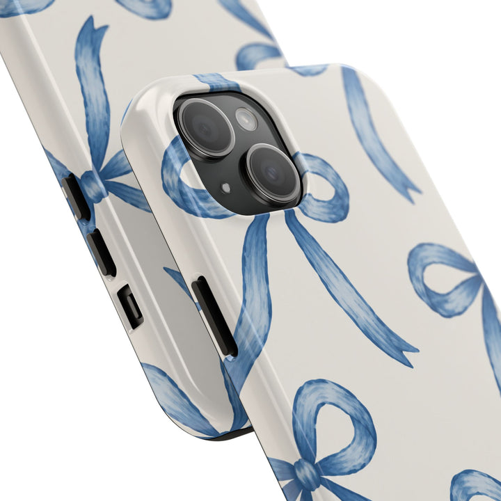 Blue Watercolor Bows - Tough Phone Case