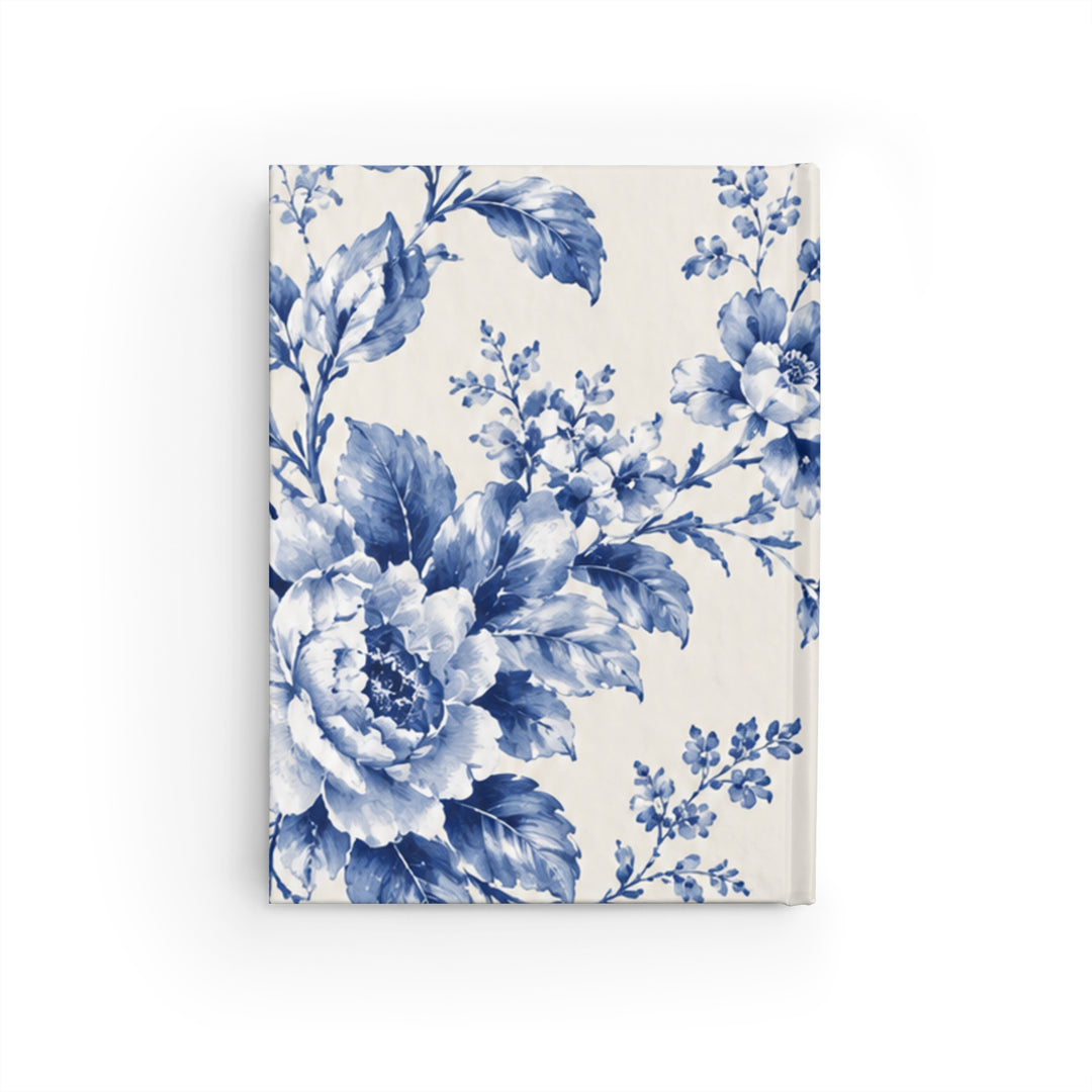 Floral Bluewater Ruled Journal — Vintage Blue Floral Notebook