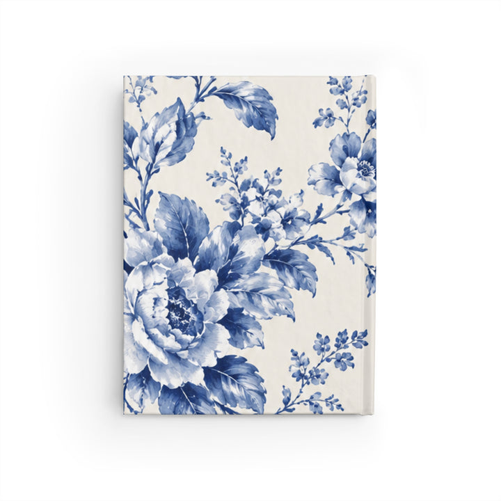 Floral Bluewater Ruled Journal — Vintage Blue Floral Notebook
