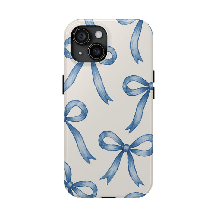 Blue Watercolor Bows - Tough Phone Case
