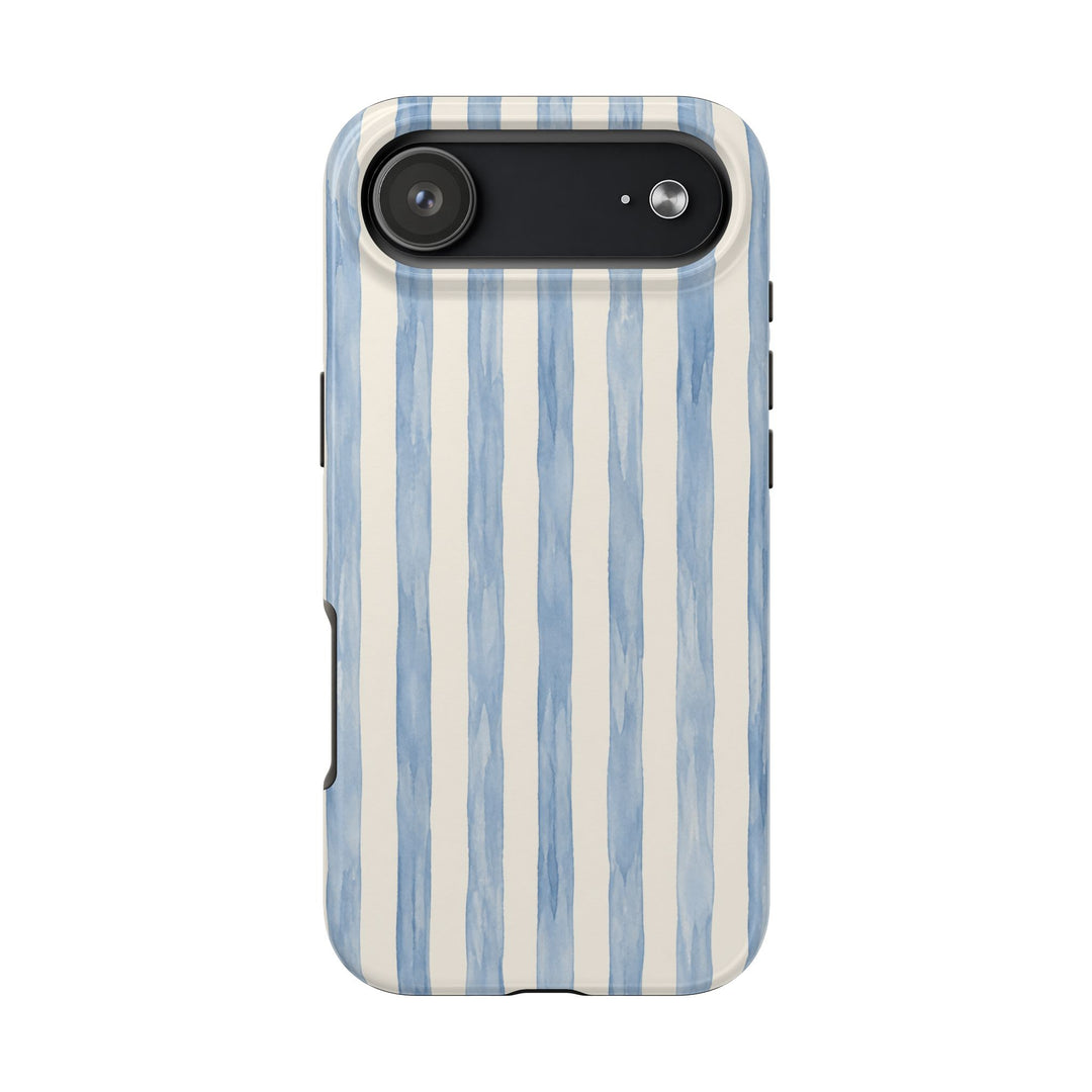 Blue Watercolor Stripe Tough Phone Case — Protective iPhone Cover