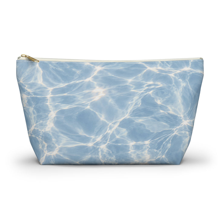 Arctic Accessory Pouch — Blue T‑Bottom Cosmetic Bag