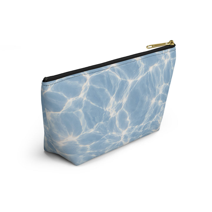 Arctic Accessory Pouch — Blue T‑Bottom Cosmetic Bag