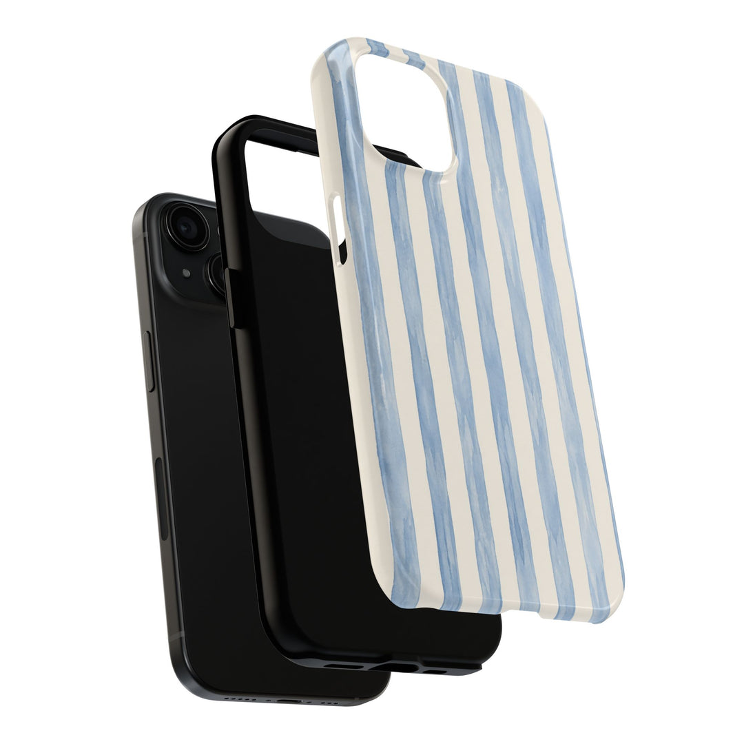 Blue Watercolor Stripe Tough Phone Case — Protective iPhone Cover